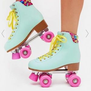 Dolls Kill Cosmic Skates MINT LIFE IN COLOR ROLLER SKATES
